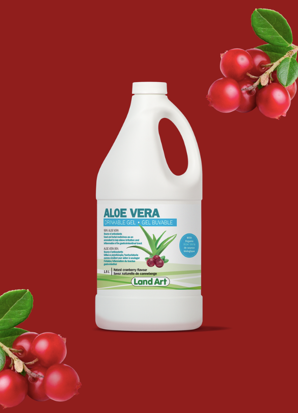 Aloe Vera - Gel Buvable - Canneberge - Land Art - 1,5 litres